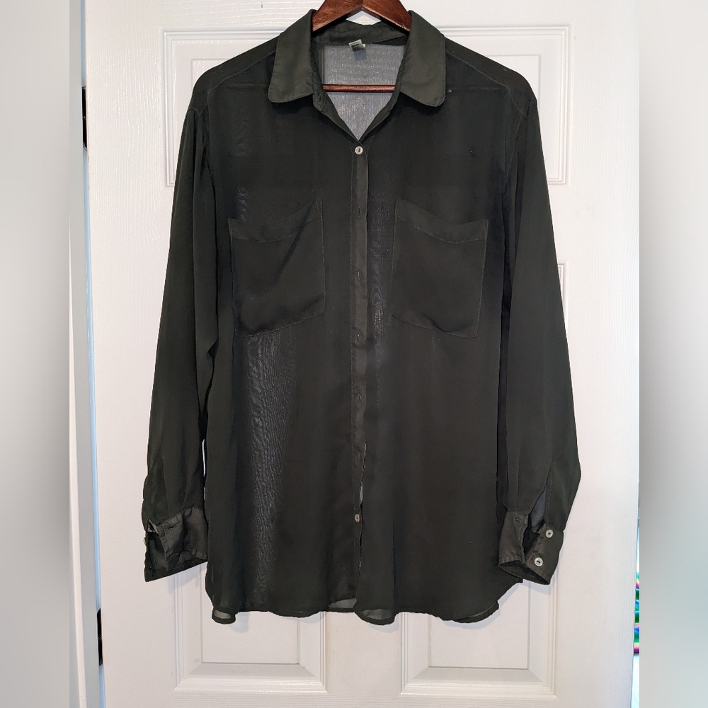 Olive Green American Apparel One Size Button Down